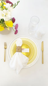 White Rim Glass Charger