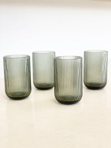 Optic Smoke Water Glass, Set of 4