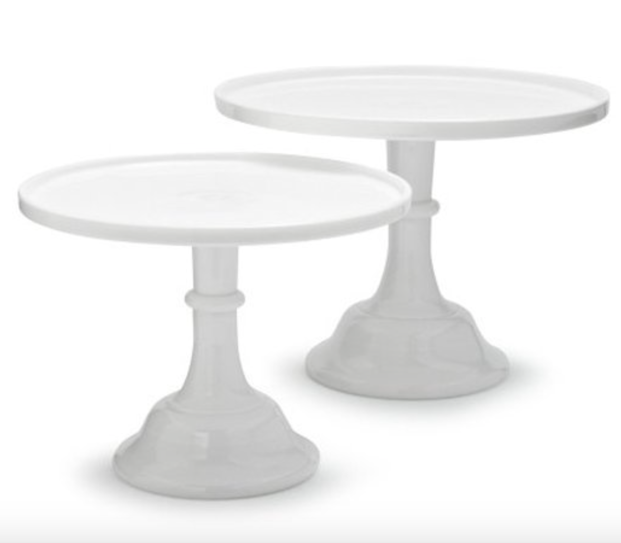 White Mosser Milk Glass Cake Stands