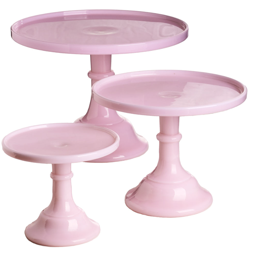 Pink Mosser Glass Cake Stand