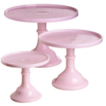 Load image into Gallery viewer, Pink Mosser Glass Cake Stand
