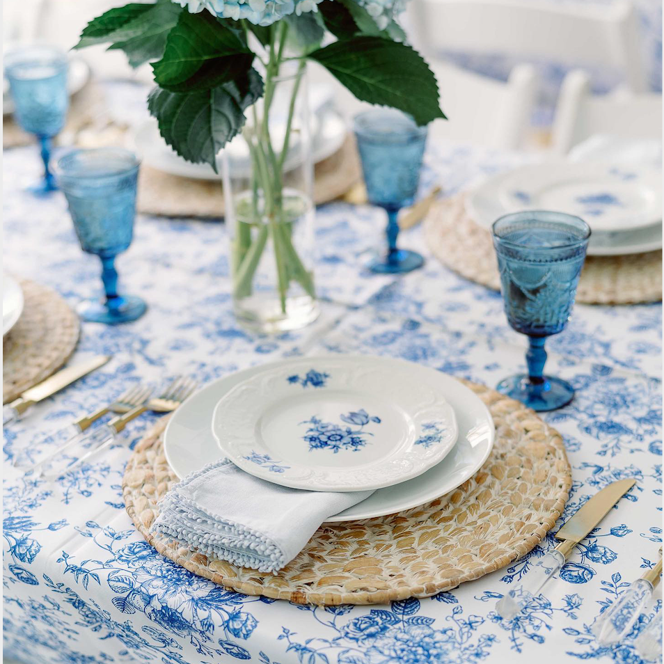 Blue & top white dinnerware