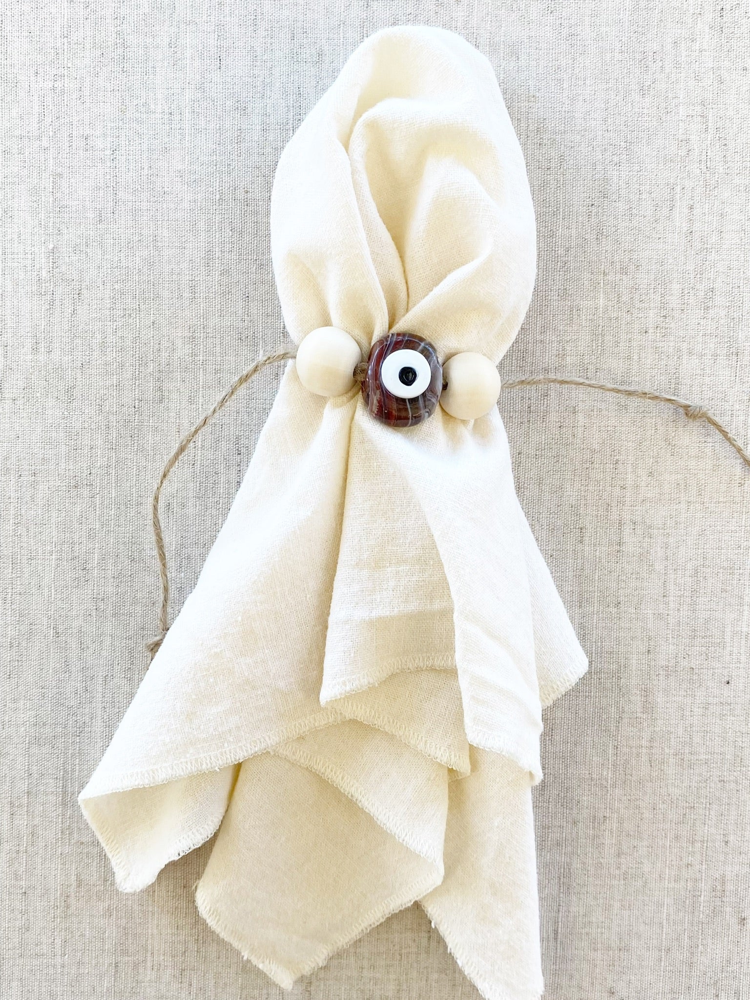 Glass Evil Eye Napkin Rings, set of 4