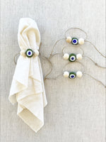 Load image into Gallery viewer, Glass Evil Eye Napkin Rings, set of 4
