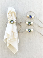 Load image into Gallery viewer, Glass Evil Eye Napkin Rings, set of 4
