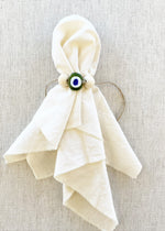 Load image into Gallery viewer, Glass Evil Eye Napkin Rings, set of 4
