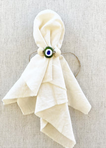 Glass Evil Eye Napkin Rings, set of 4