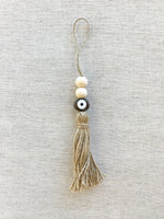 Load image into Gallery viewer, Large Evil Eye Wood Bead Tassel
