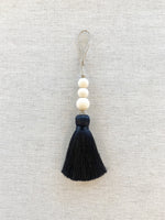 Load image into Gallery viewer, Black and Ivory Silk Tassels
