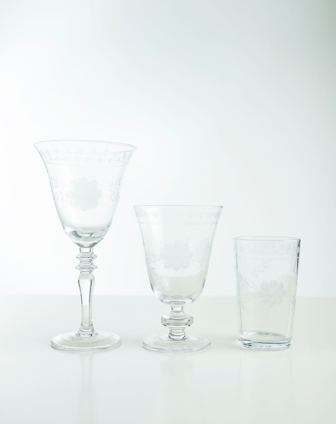 Vintage Etched Glassware