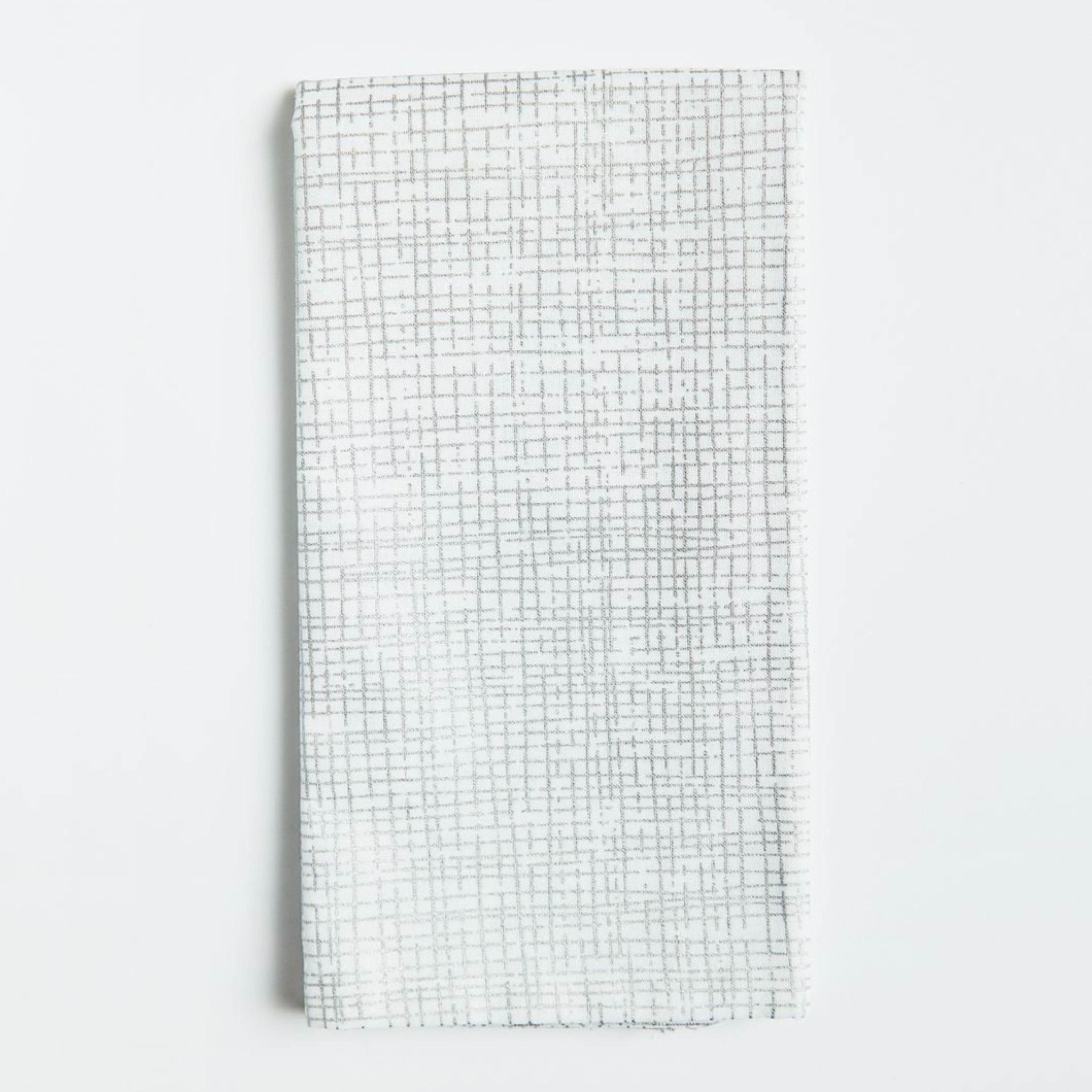 Metallic Silver Crosshatch Print Napkins