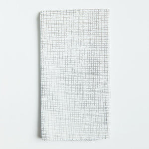 Metallic Silver Crosshatch Print Napkins