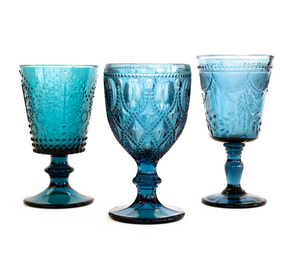 Vintage Teal Goblets