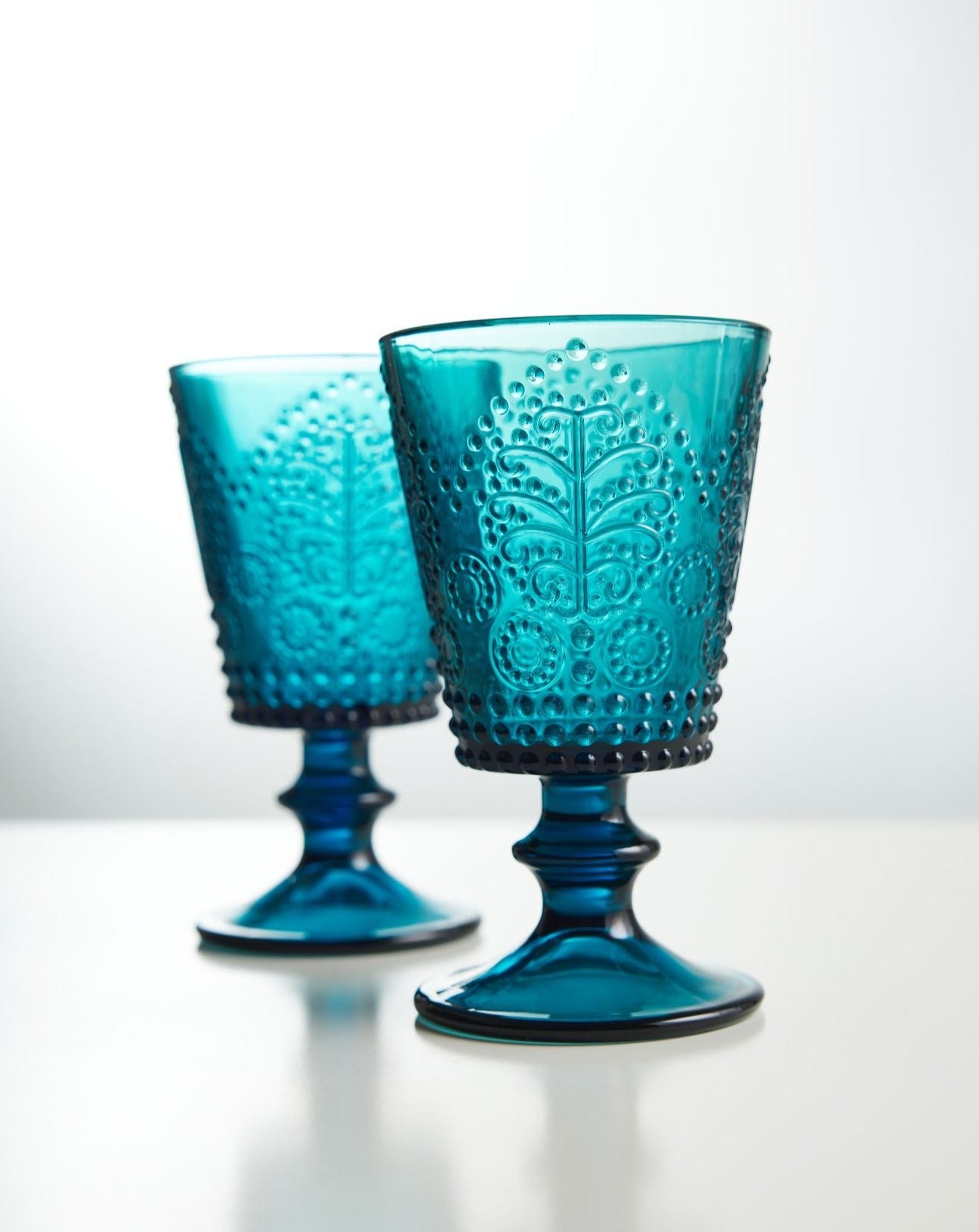 Vintage Teal Goblets