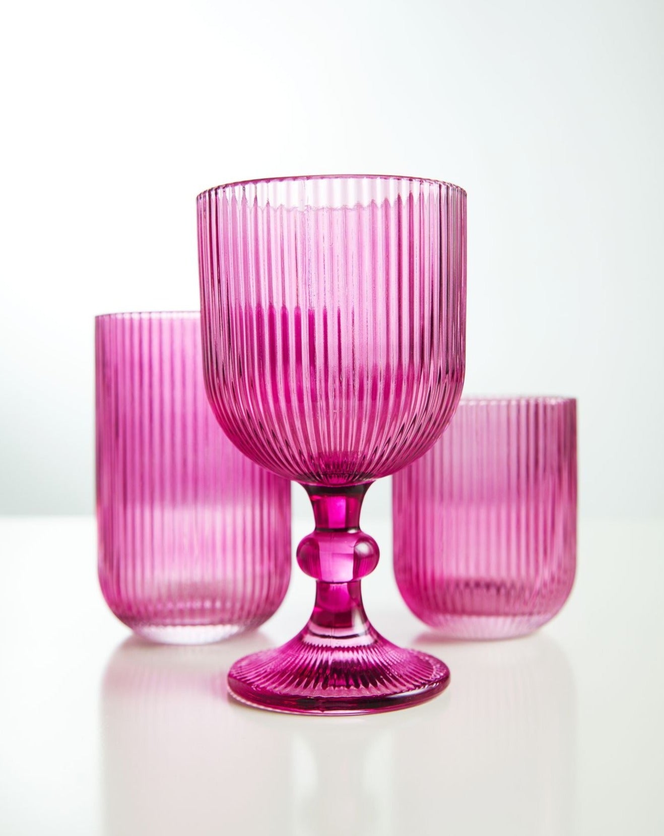 Optic Magenta Glassware