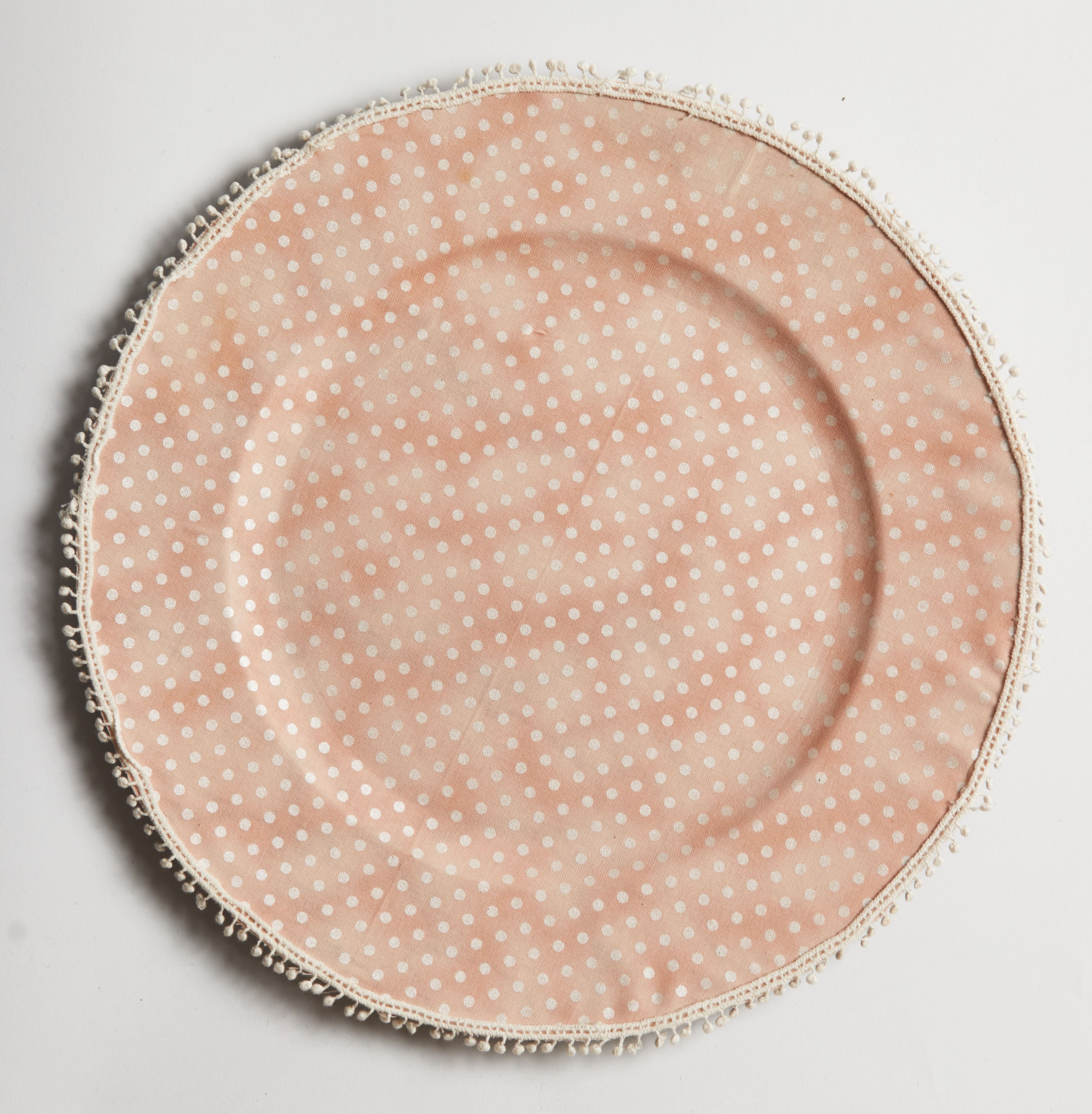 Dotted Blush Fabric Charger