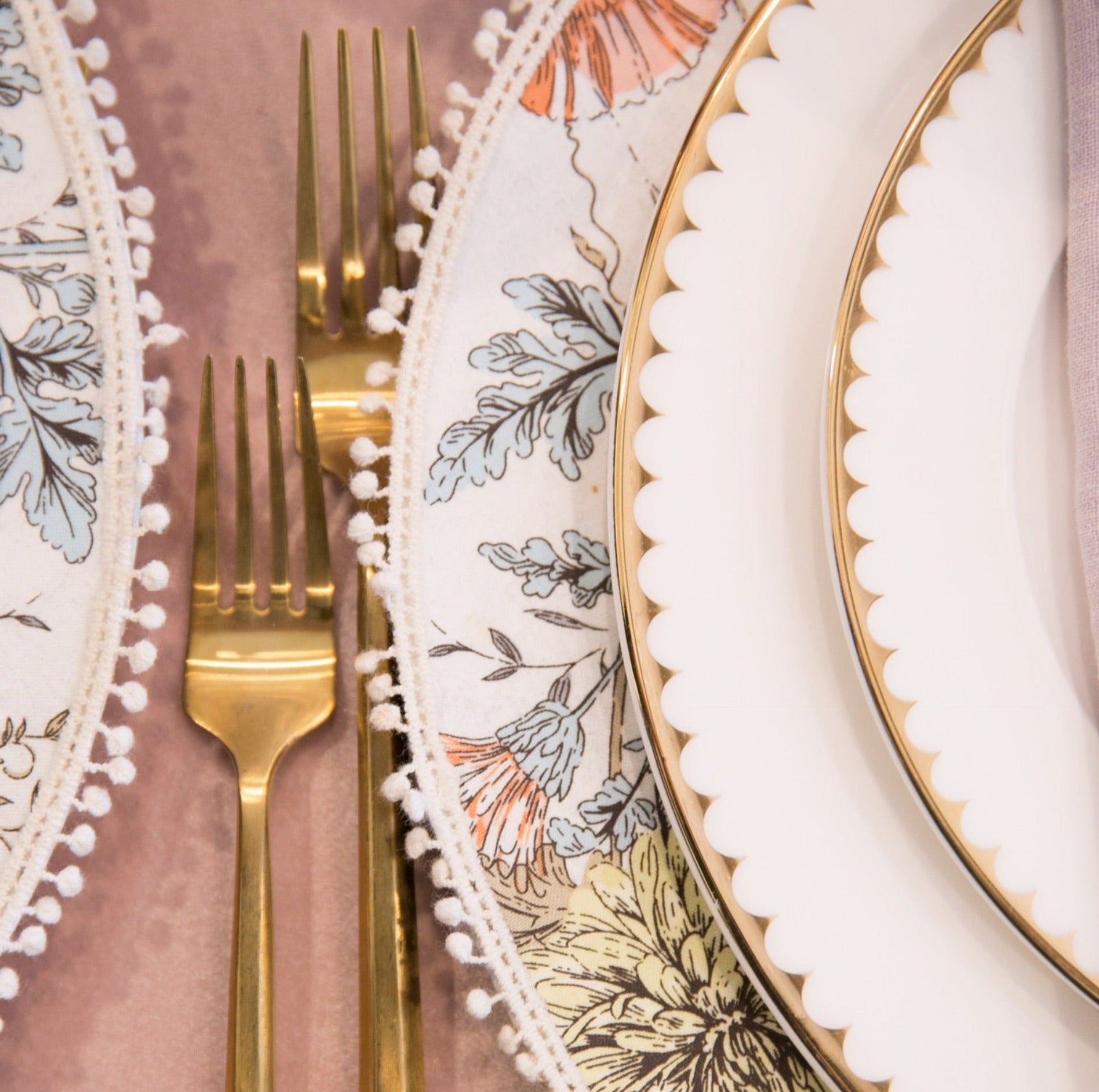 Vintage Garden Fabric Charger
