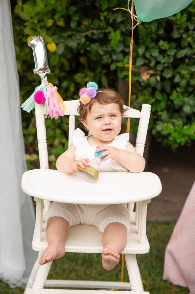 Vintage White Wooden High Chair Vintage High Chair โ Soirรฉe8