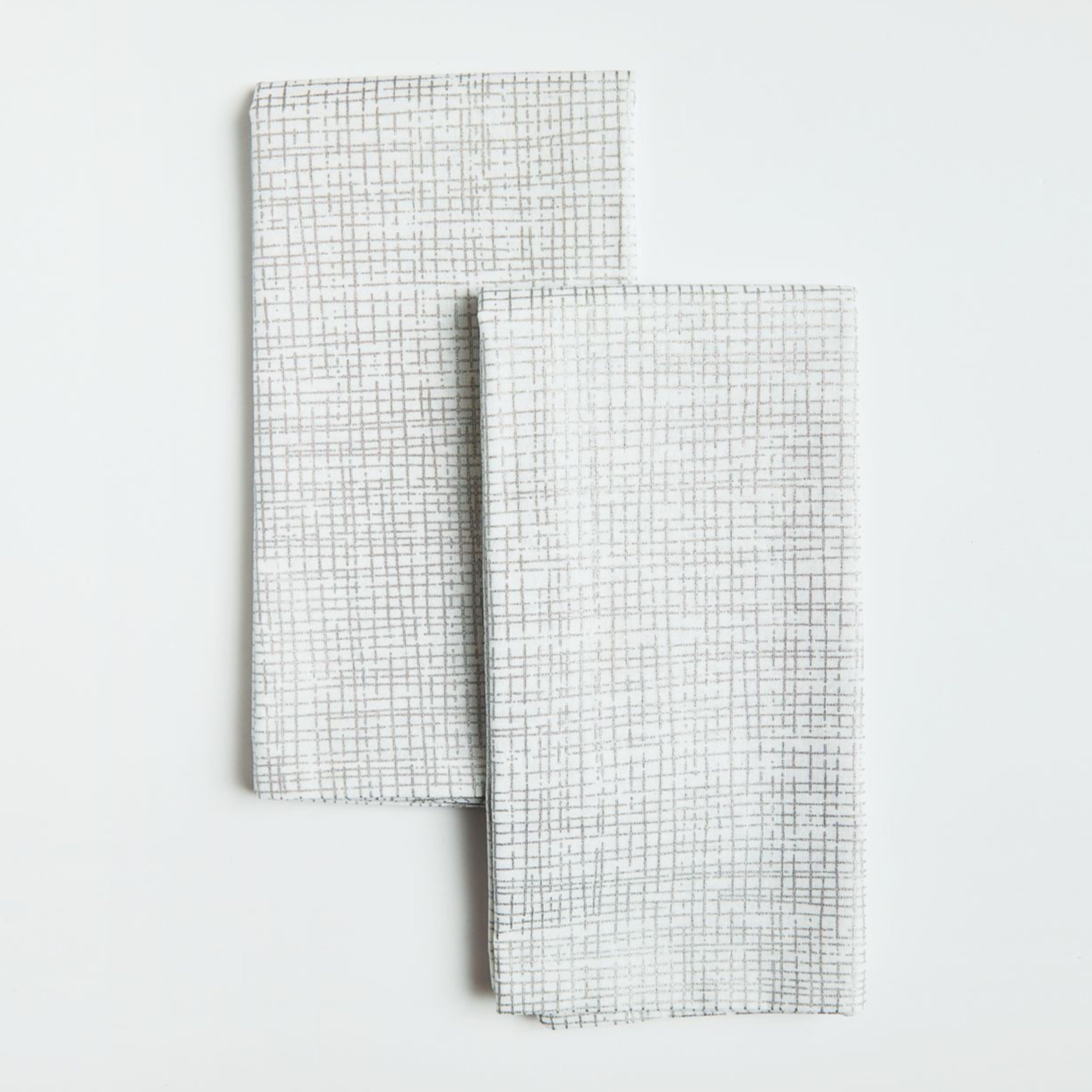 Metallic Silver Crosshatch Print Napkins