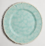 Load image into Gallery viewer, Dotted Teal Fabric Charger
