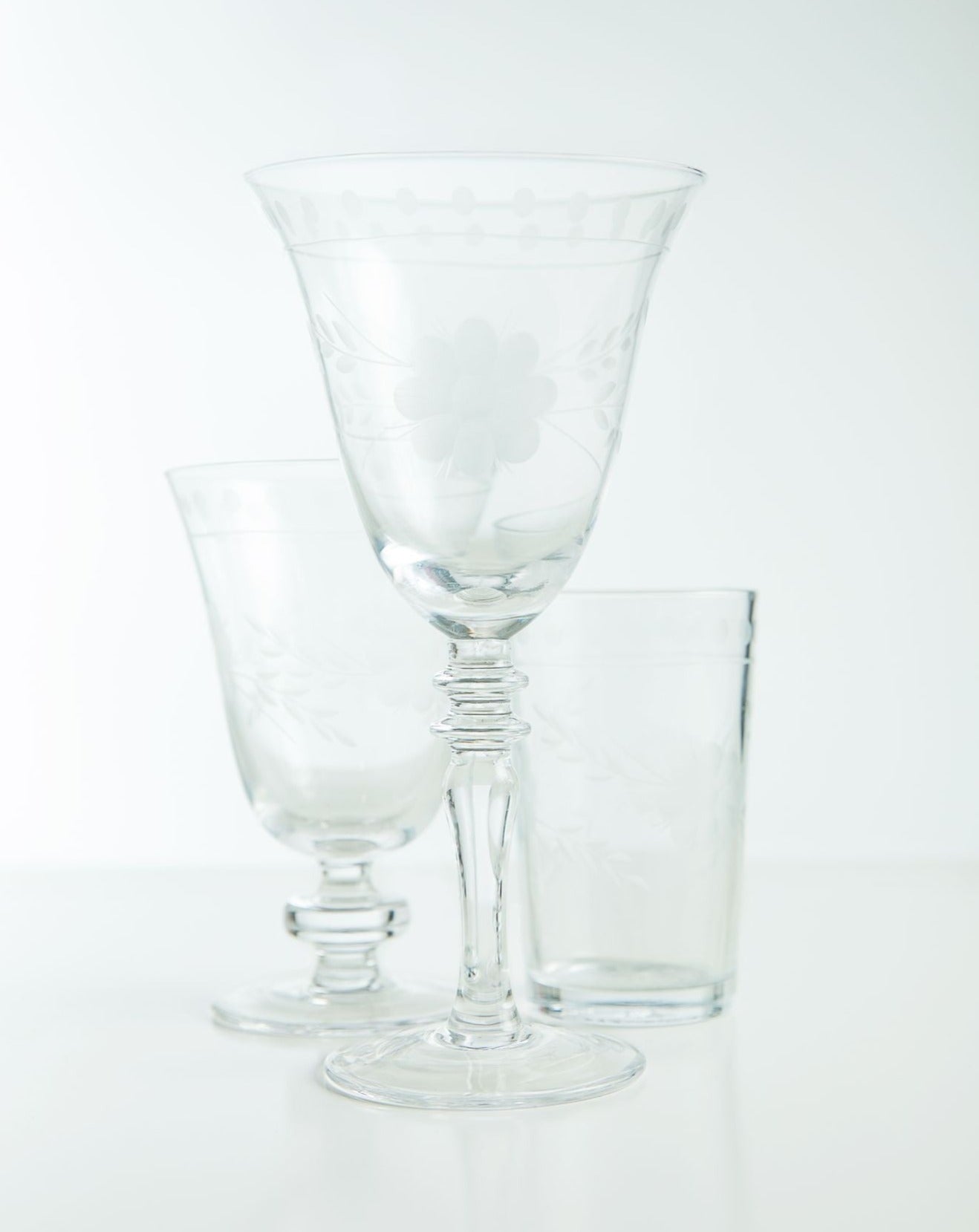 Vintage Etched Glassware