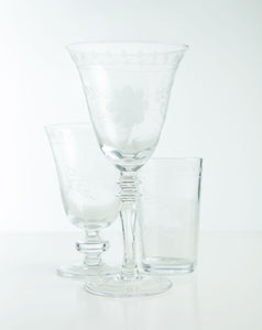 Vintage Etched Glassware