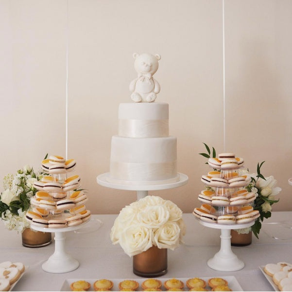 White Mosser Milk Glass Cake Stands – Soirée8 - Main Image