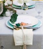 Load image into Gallery viewer, Dotted Teal Fabric Charger
