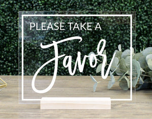 Acrylic 'Party Favors' Sign