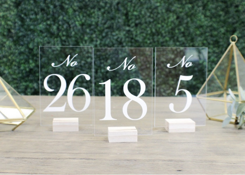 Modern Acrylic Table Numbers