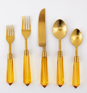 Amber Lucite Flatware