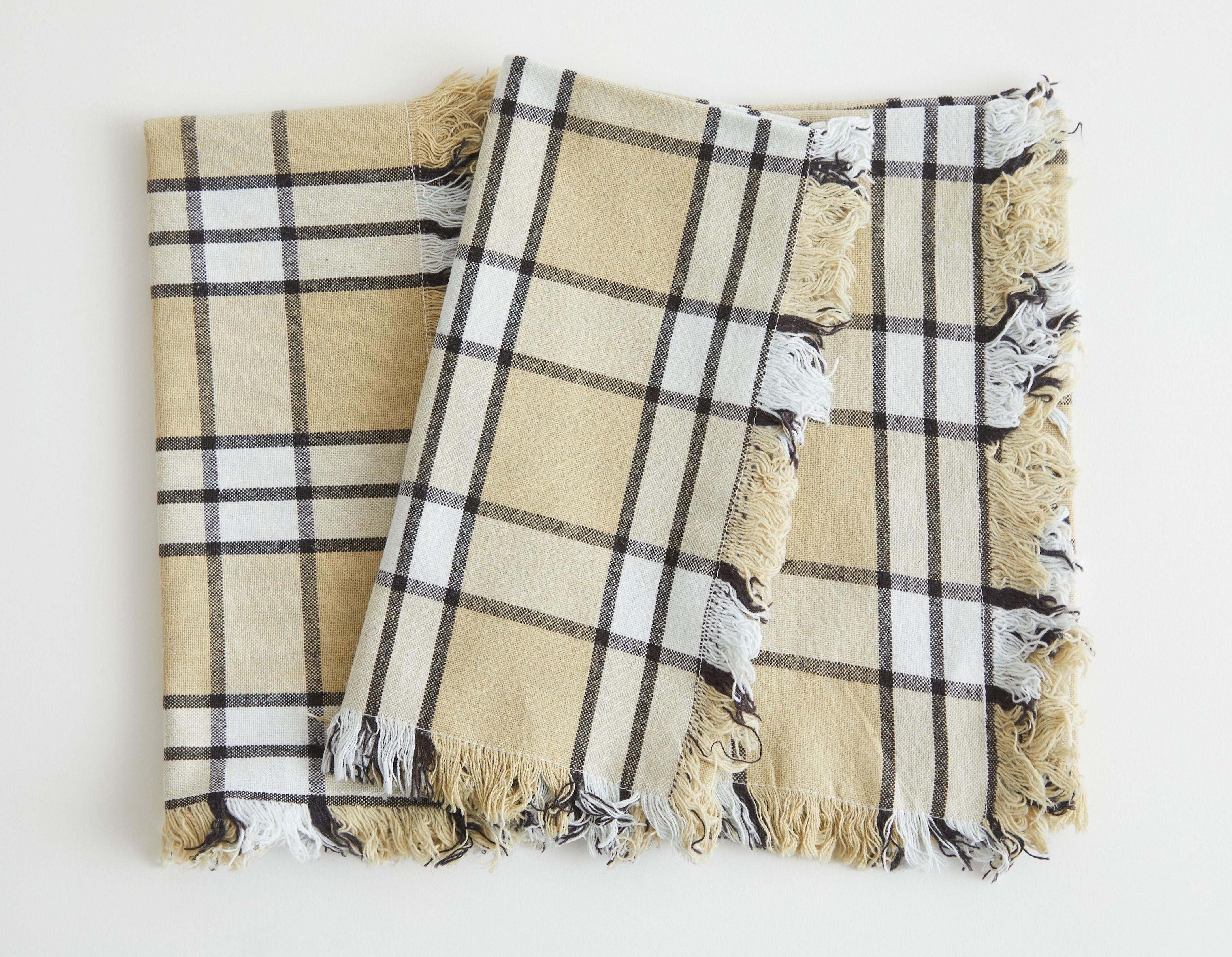 Plaid Fringe Napkin